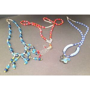LOT OF 3 VTG Beaded Necklaces Handmade Estate Find with SPARKLE
